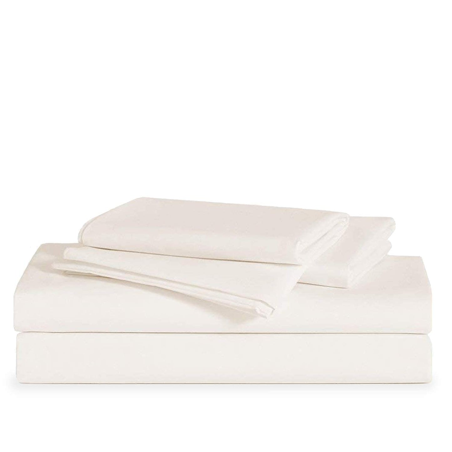 Brooklinen Luxury Sateen 4 Piece Sheet Set - 100% Cotton, King Size in White - 1 Fitted Sheet, 1 Flat Sheet, 2 Pillowcases | Best Luxury Sheets