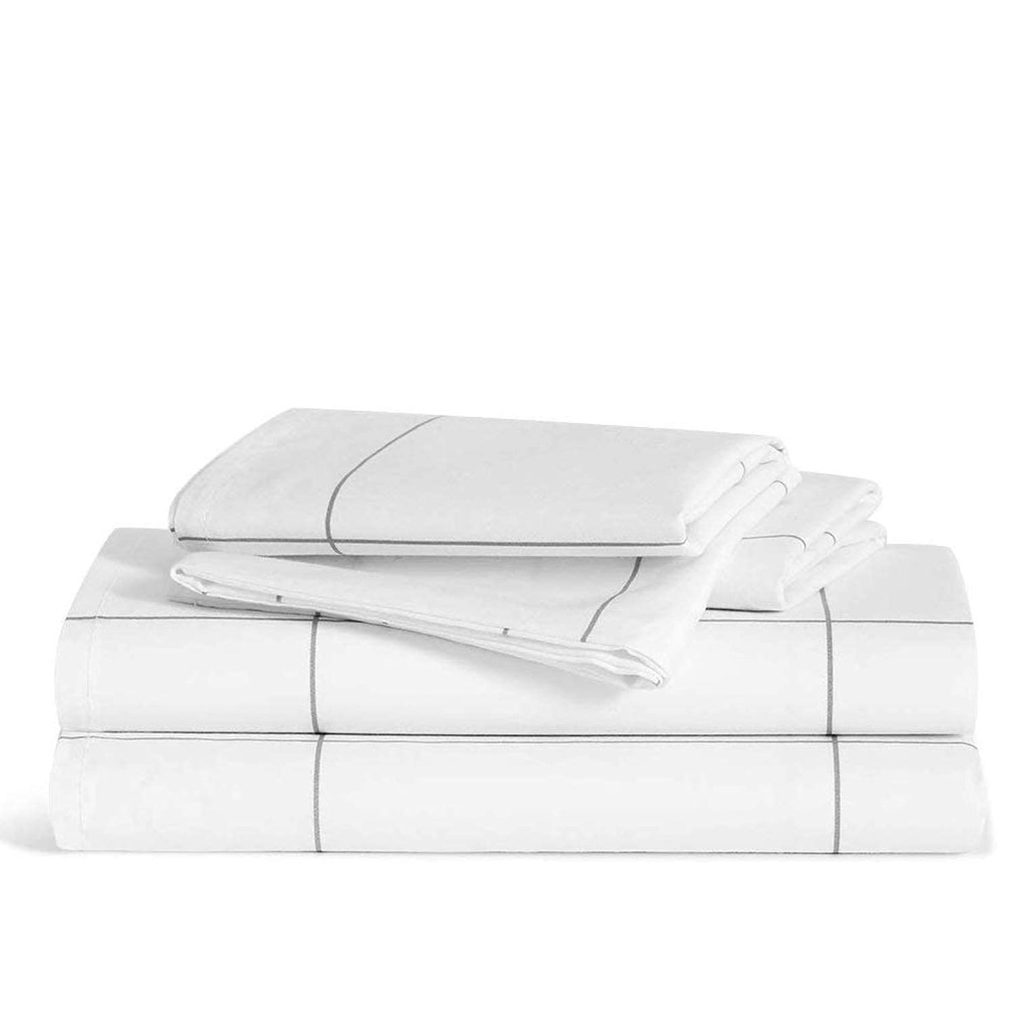 Brooklinen Luxury Sateen 4 Piece Sheet Set - 100% Cotton, King Size in White - 1 Fitted Sheet, 1 Flat Sheet, 2 Pillowcases | Best Luxury Sheets