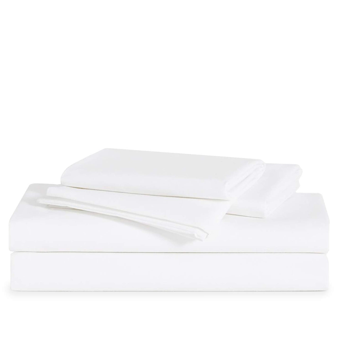 Brooklinen Luxury Sateen 4 Piece Sheet Set - 100% Cotton, King Size in White - 1 Fitted Sheet, 1 Flat Sheet, 2 Pillowcases | Best Luxury Sheets