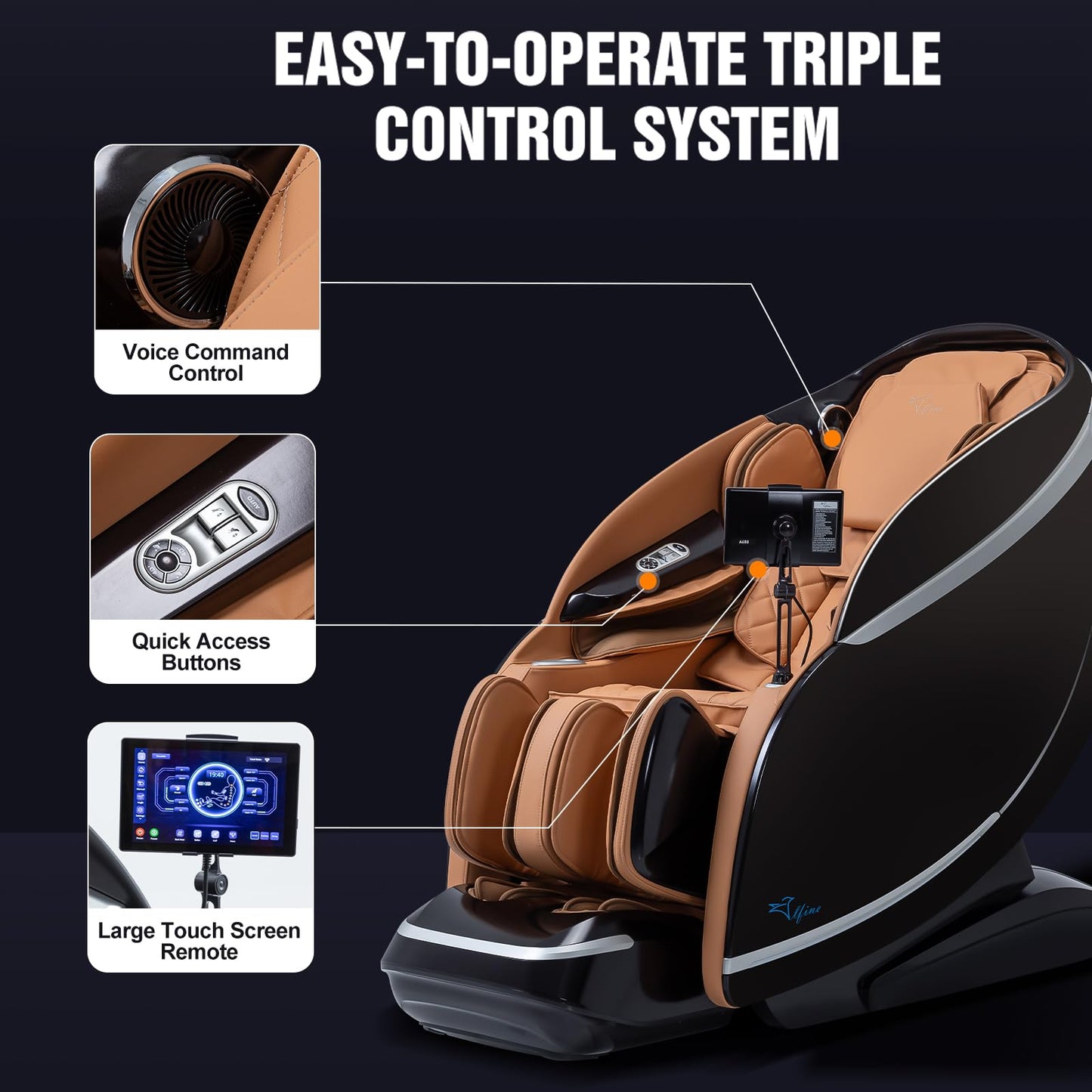 Alfine A688 Heaven Duet Massage Chair-4D & 3D Dual-Mechanism Zero Gravity Recliner with Yoga Stretch and Electric Automatic Footrest Extension-Full Body Relaxation (Beige)