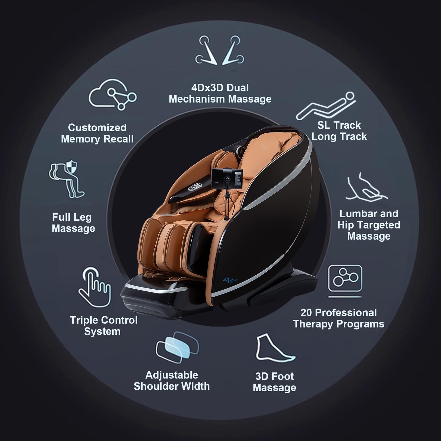 Alfine A688 Heaven Duet Massage Chair-4D & 3D Dual-Mechanism Zero Gravity Recliner with Yoga Stretch and Electric Automatic Footrest Extension-Full Body Relaxation (Beige)