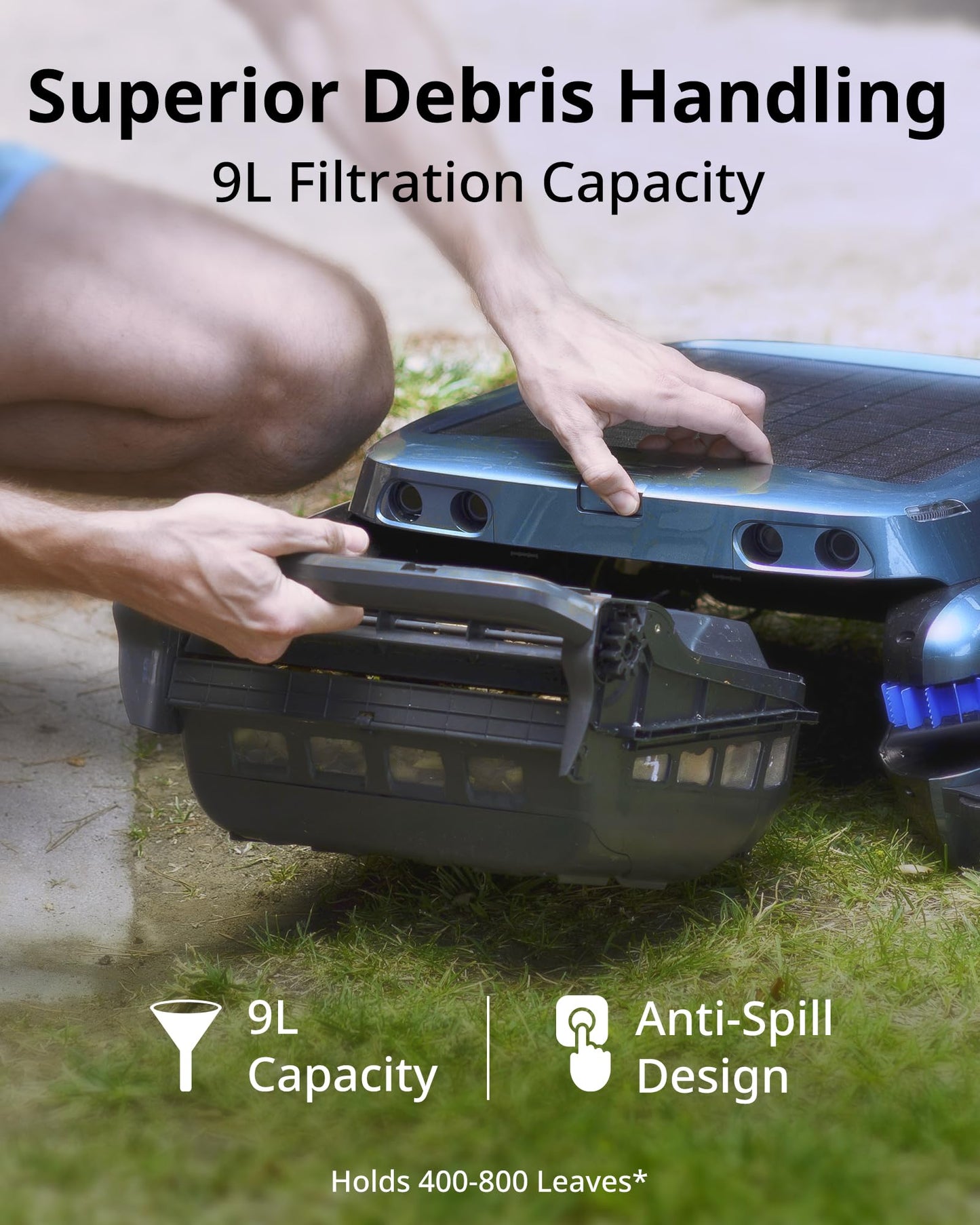 Beatbot iSkim Ultra Solar Powered Robotic Pool Skimmer, Pool Surface Cleaner Robot, Dual Charging Options, Water Clarification, Edge & Corner Cleaning, S-Path Optimization, App Control, Silver Gray